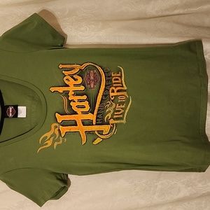 Harley Davison short sleeve shirt.  Women's Large.